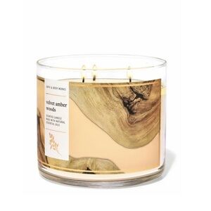 NWT! Bath & Body Works Velvet Amber Woods Candle